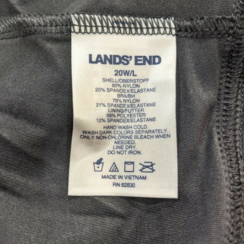 Lands End Plus Size Long Keyhole High Neck Modest Tankini Built In Bra Tall - Picture 10 of 12